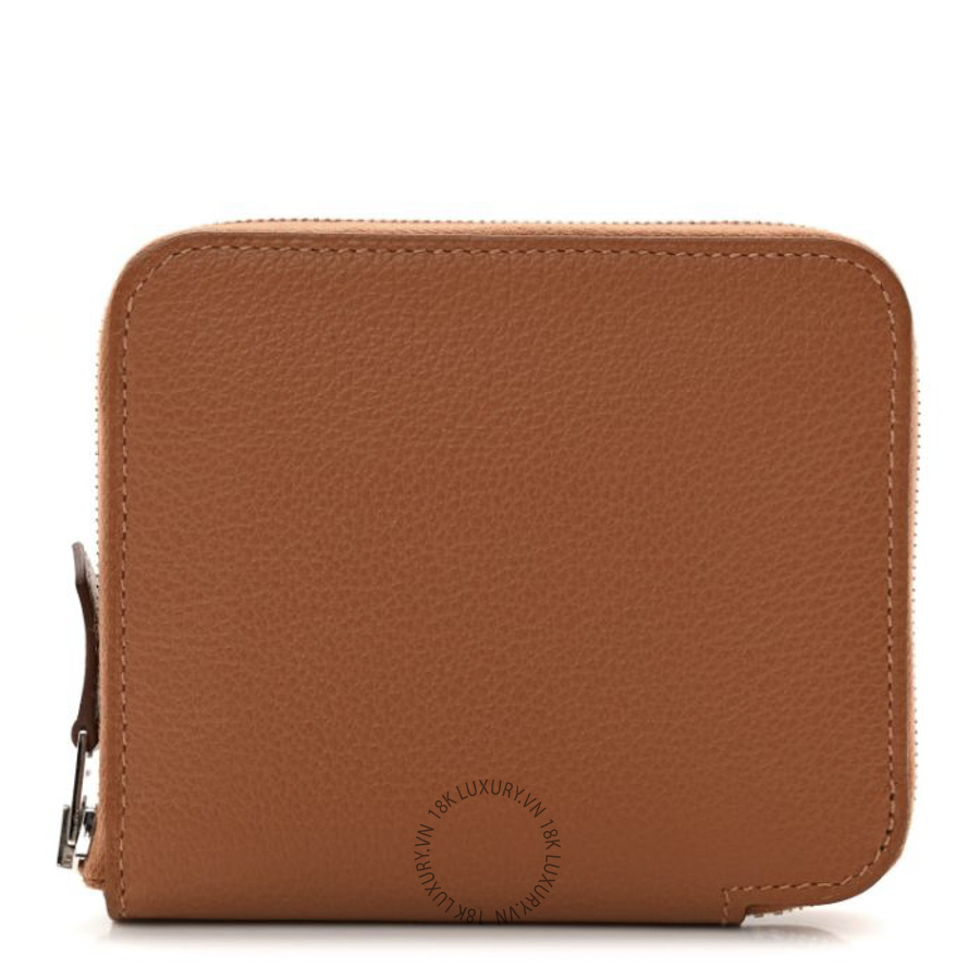 Ví Ngắn Hermes Evercolor Barenia Silk'In Compact Wallet Gold JJKS125