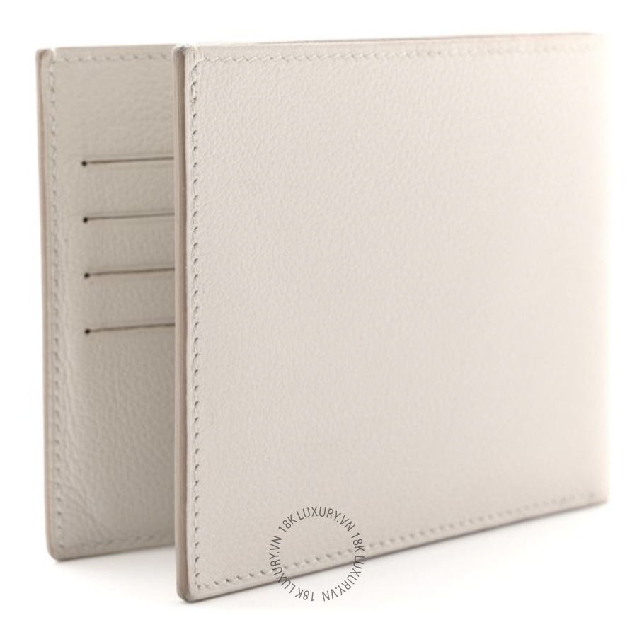 Ví Ngắn Hermes Evercolor Citizen Twill Compact Wallet Gris Perle JJKS018