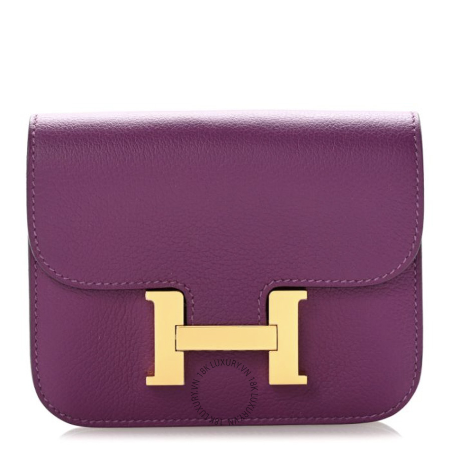 Ví Ngắn Hermes Evercolor Constance Slim Wallet Anemone JJKS122