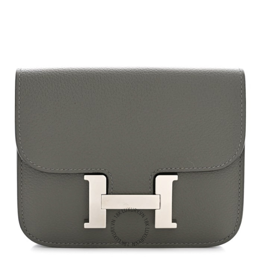 Ví Ngắn Hermes Evercolor Constance Slim Wallet Gris Meyer JJKS111