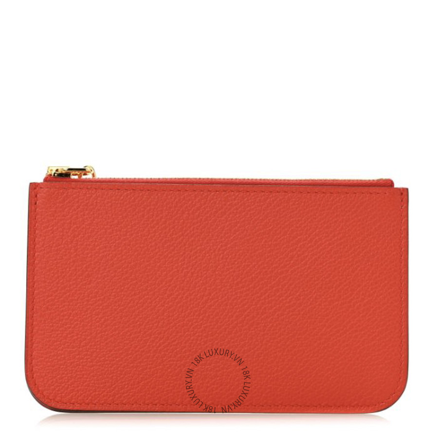 Ví Ngắn Hermes Evercolor Zipengo Chain D'Ancre Card Holder Gold JJKS092