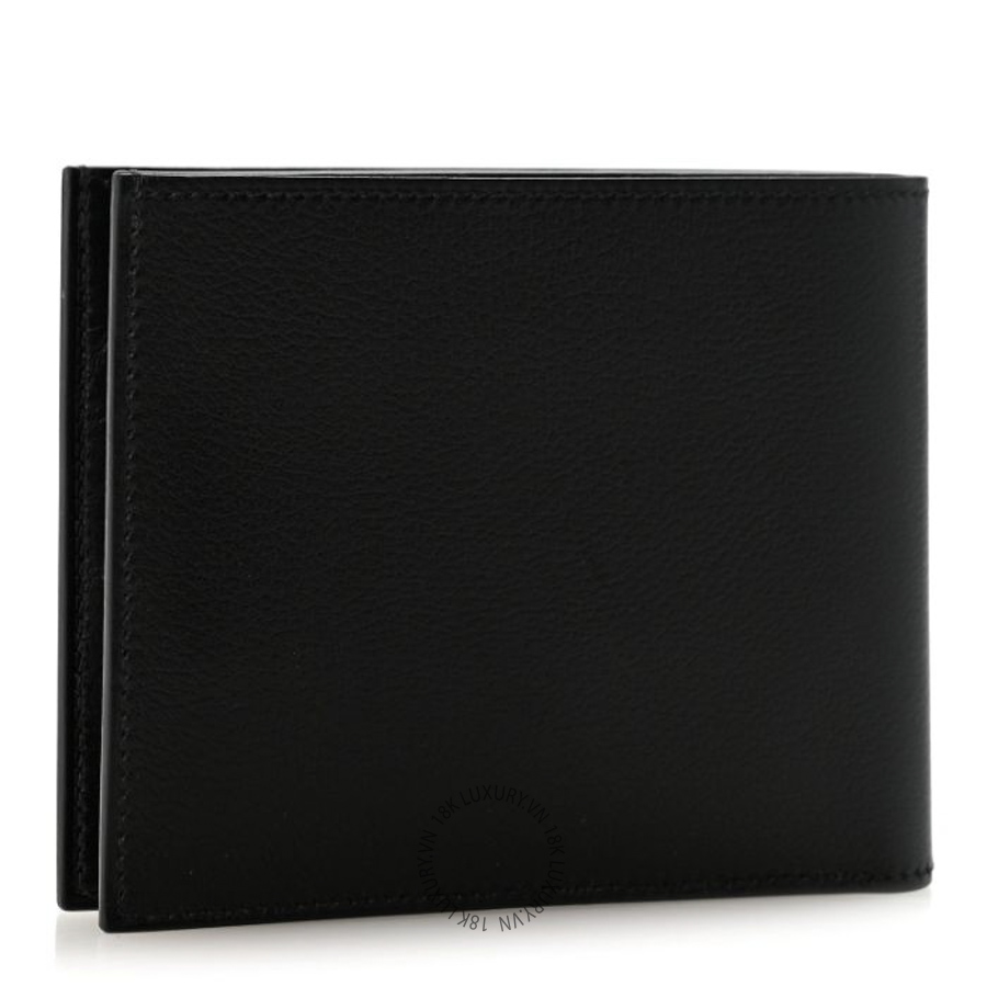 Ví Ngắn Hermes Evergrain Citizen Twill Compact Wallet Black JJKS098