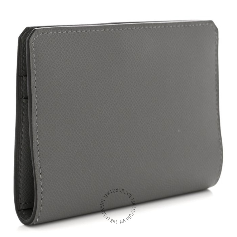 Ví Ngắn Hermes Madame Calfskin Medor Card Holder Gris Meyer JJKS062