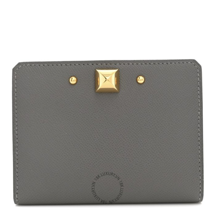 Ví Ngắn Hermes Madame Calfskin Medor Card Holder Gris Meyer JJKS062