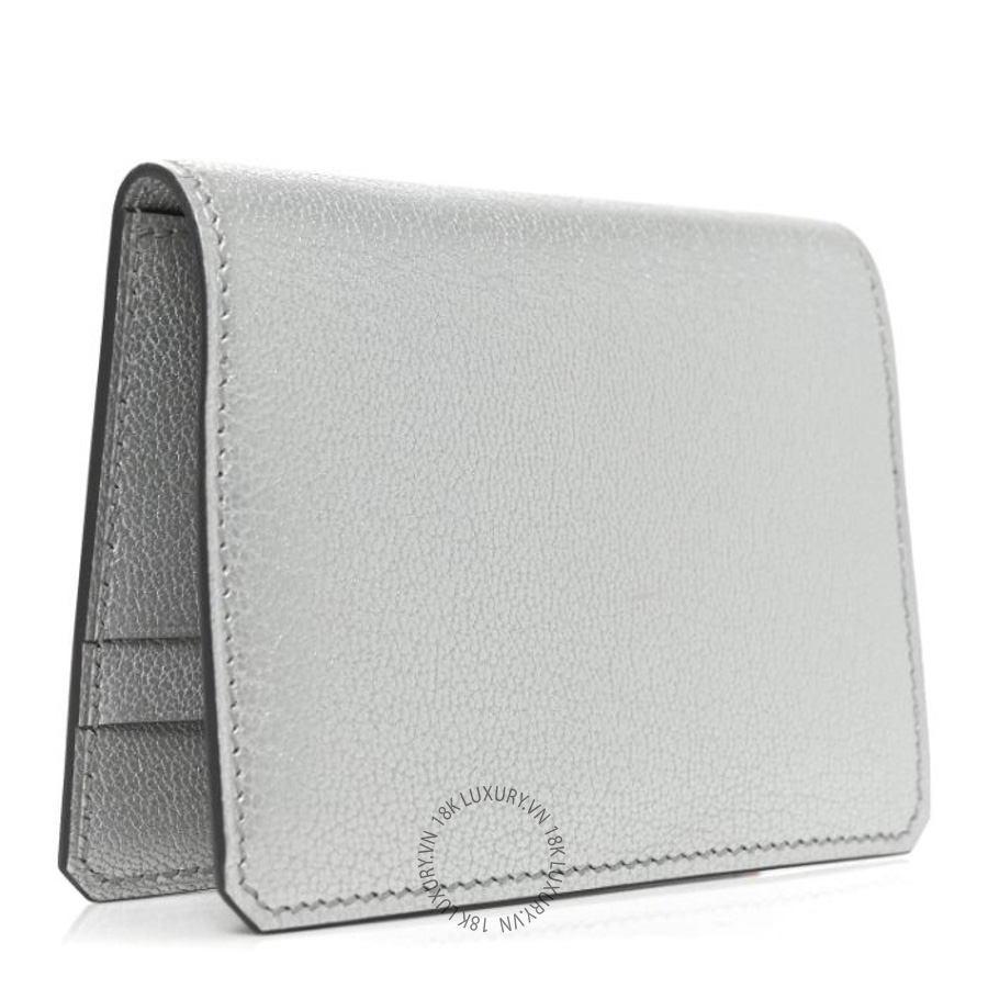 Ví Ngắn Hermes Metallic Chevre Chamkilight Medor Card Holder Argent JJKS015