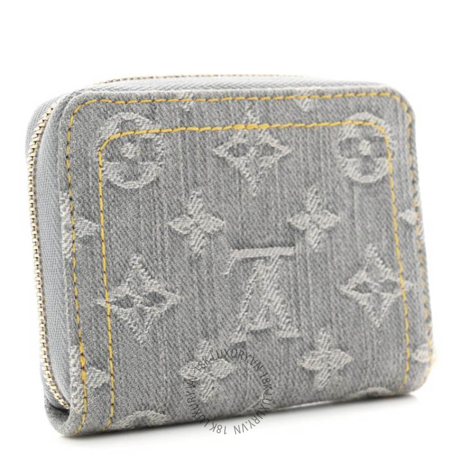 Ví ngắn Louis Vuitton Denim Monogram Zippy Coin Purse Washed Gray FPVL678