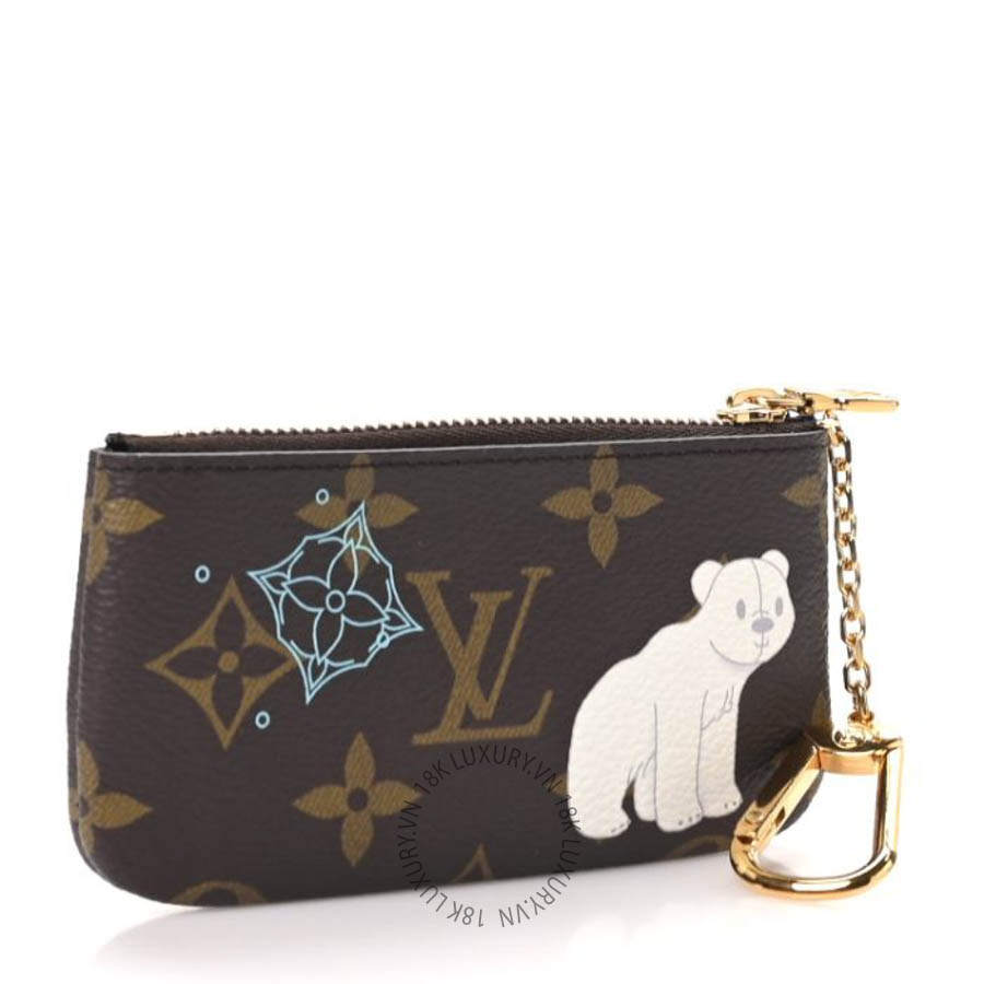Ví ngắn Louis Vuitton Monogram 2025 Christmas Animation Key Pouch Azur Frost FPVL509