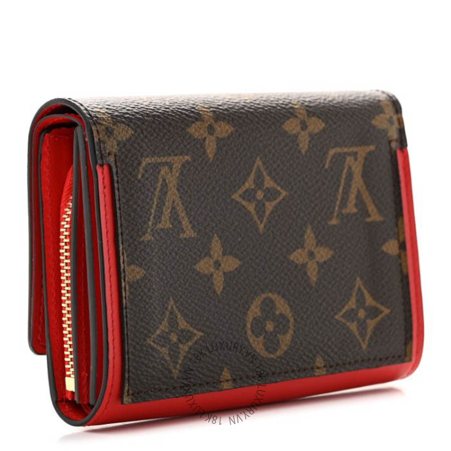 Ví ngắn Louis Vuitton Monogram Flore Compact Wallet Coquelicot FPVL593