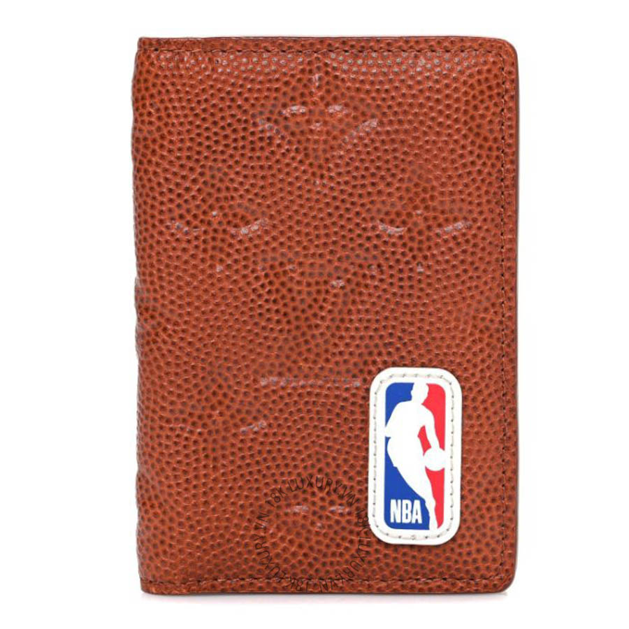 Ví ngắn Louis Vuitton X NBA Grained Calfskin Monogram Pocket Organizer Brick Orange FPVL447