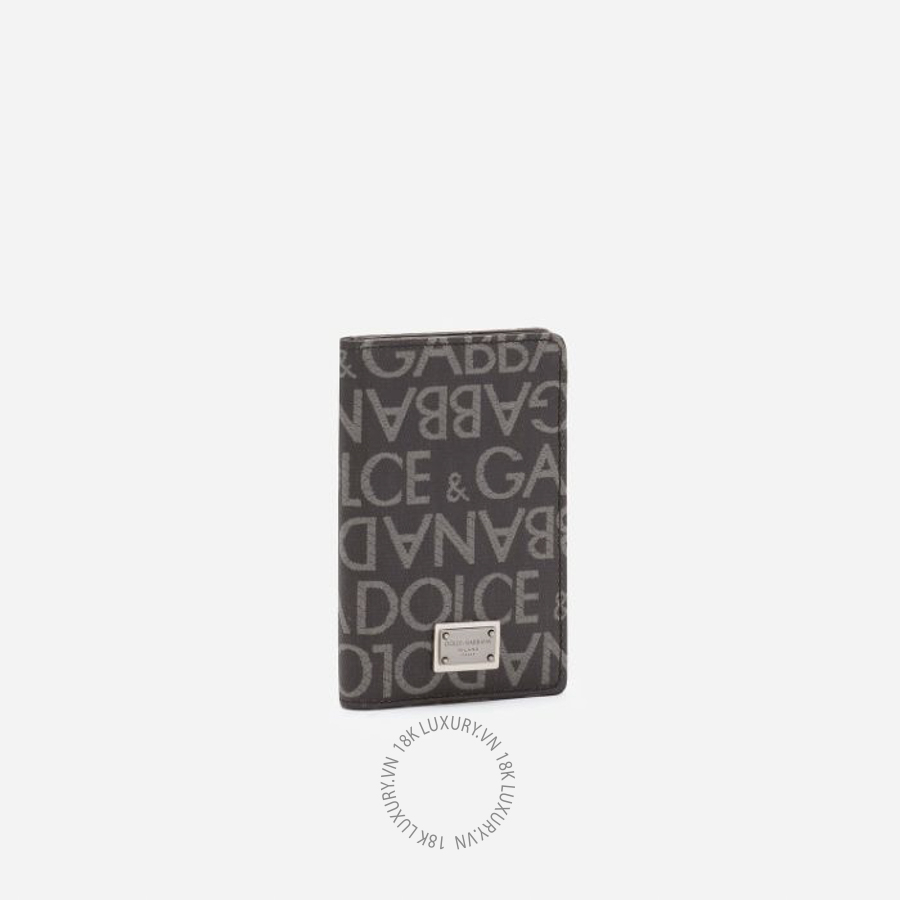 Ví ngắn nam Dolce Gabbana Coated jacquard bifold card holder BP3323AJ7058B969 NVDG121
