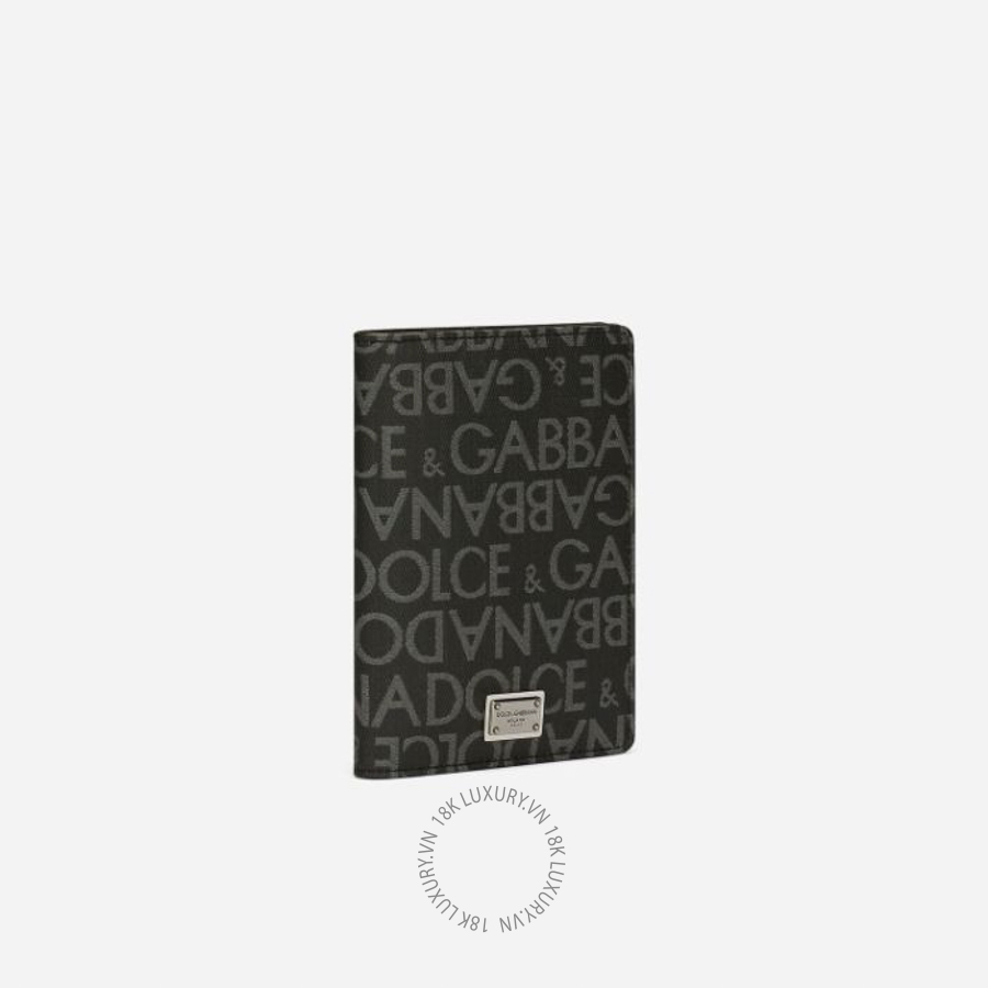 Ví ngắn nam Dolce Gabbana Coated jacquard passport holder BP2215AJ7058B969 NVDG122