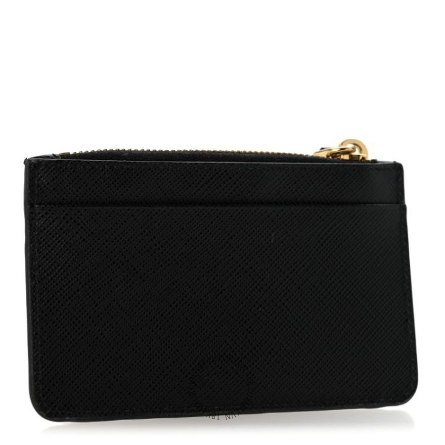 Ví Ngắn Prada Saffiano Metal Coin Case Card Holder Black SKRS025