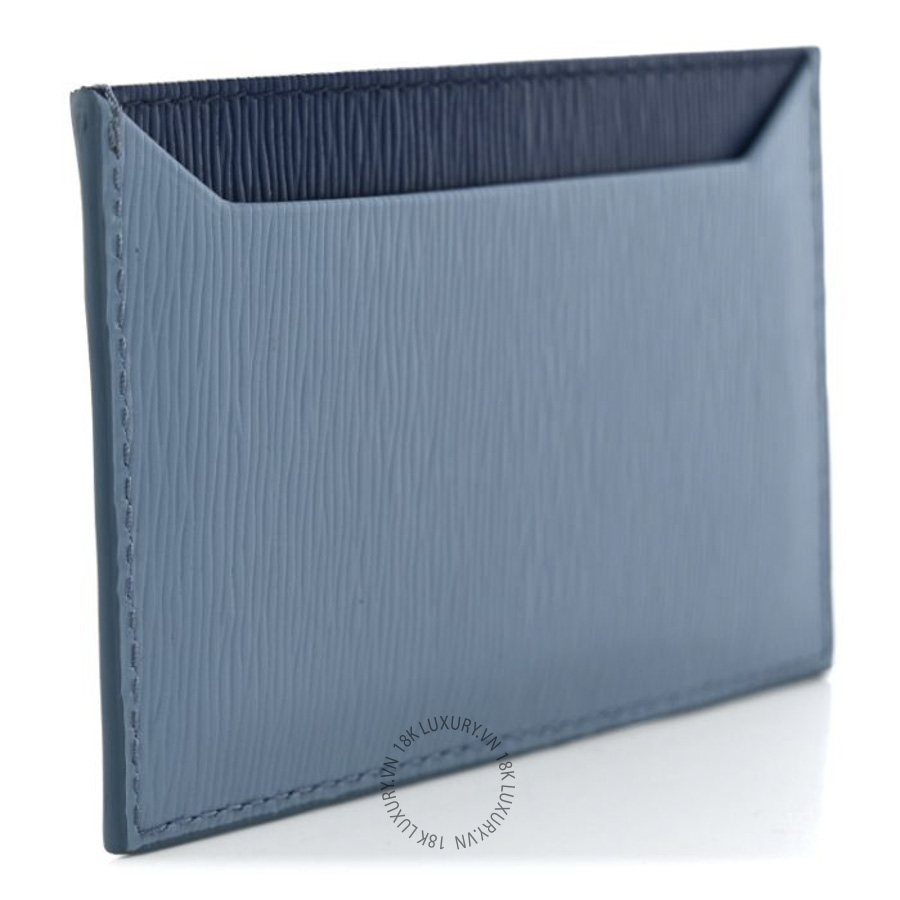 Ví Ngắn Prada Vitello Move Metal Card Holder Astrale Blue SKRS008