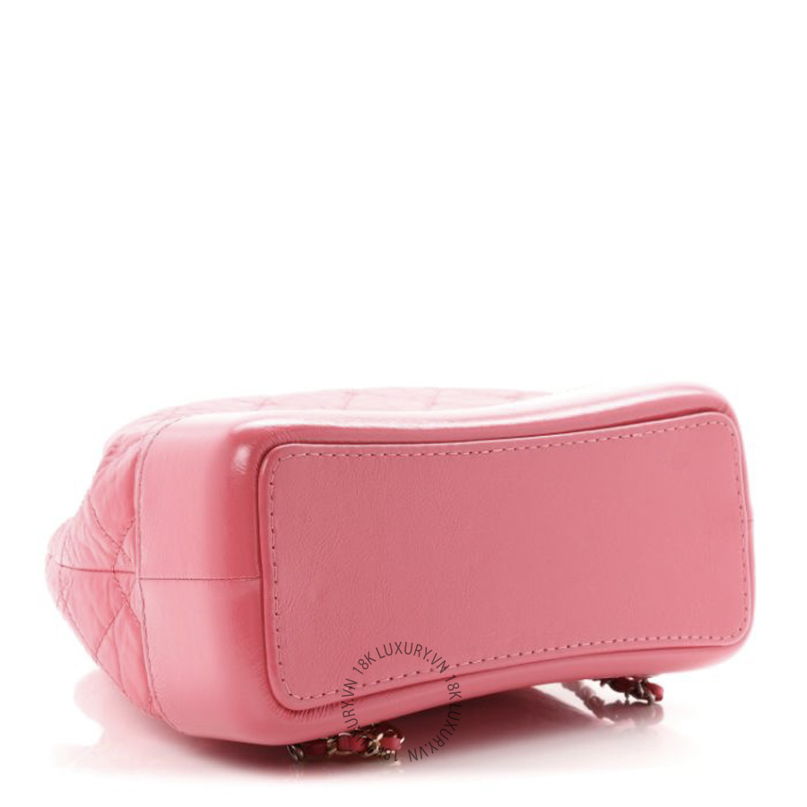 Balo Chanel Aged Calfskin Quilted Small Gabrielle Dark Pink CDBC474 16 Balo Chanel Aged Calfskin Quilted Small Gabrielle Dark Pink CDBC474