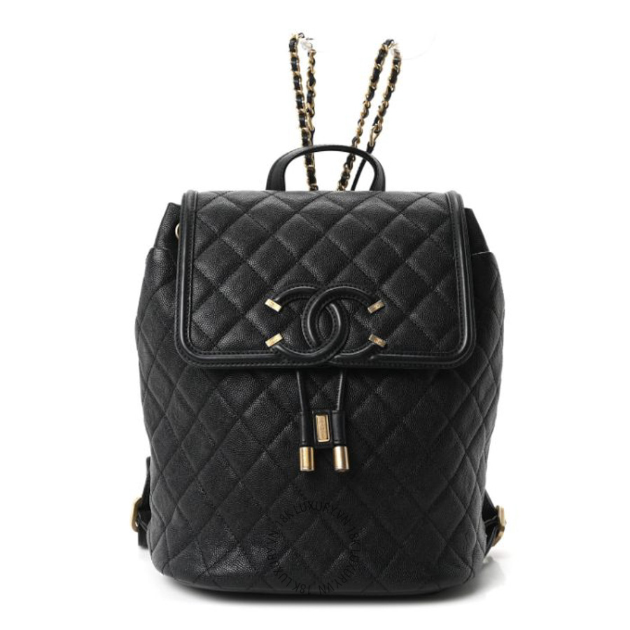 Balo Chanel Caviar Quilted Filigree Black CDBC295
