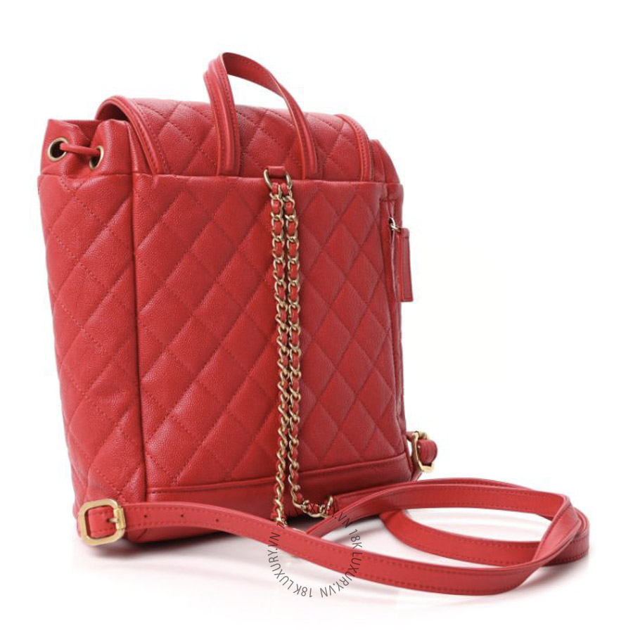 Balo Chanel Caviar Quilted Filigree Red CDBC730
