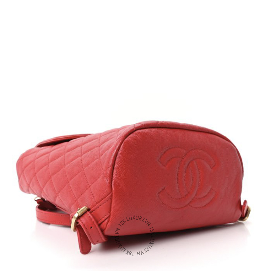 Balo Chanel Caviar Quilted Filigree Red CDBC730 16 Balo Chanel Caviar Quilted Filigree Red CDBC730