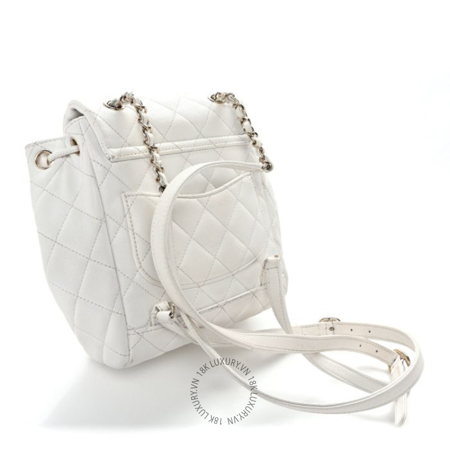 Balo Chanel Caviar Quilted Mini Urban Spirit White CDBC181