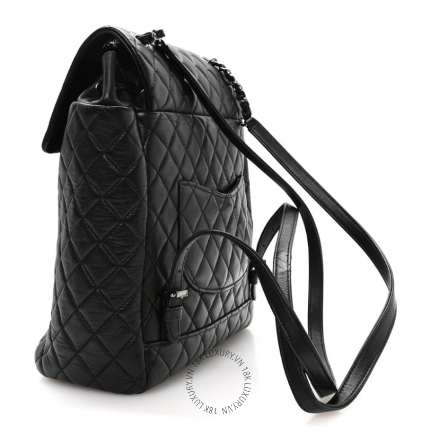 Balo Chanel Lambskin Quilted Large Urban Spirit Black CDBC157