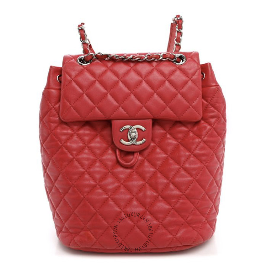 Balo Chanel Lambskin Quilted Small Urban Spirit Red CDBC726