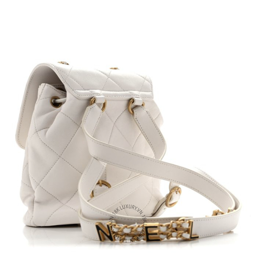 Balo Chanel Lambskin Quilted White CDBC982