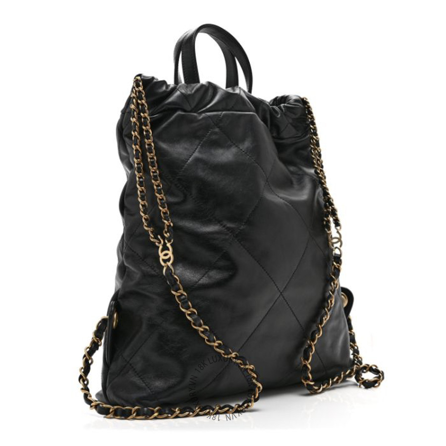 Balo Chanel Shiny Calfskin Quilted Chanel 22 Black CDBC731