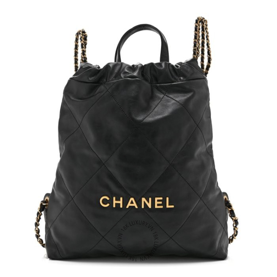 Balo Chanel Shiny Calfskin Quilted Chanel 22 Black CDBC731