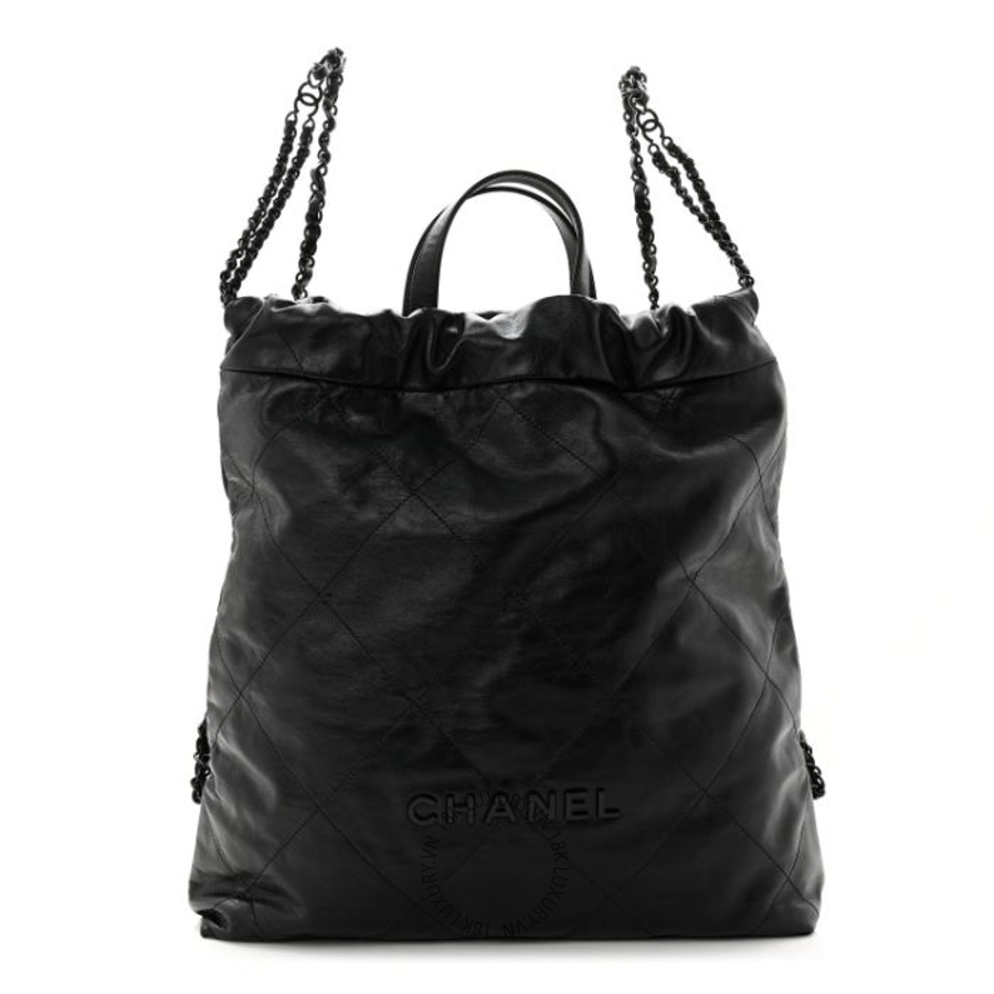 Balo Chanel Shiny Calfskin Quilted Chanel 22 So Black CDBC485