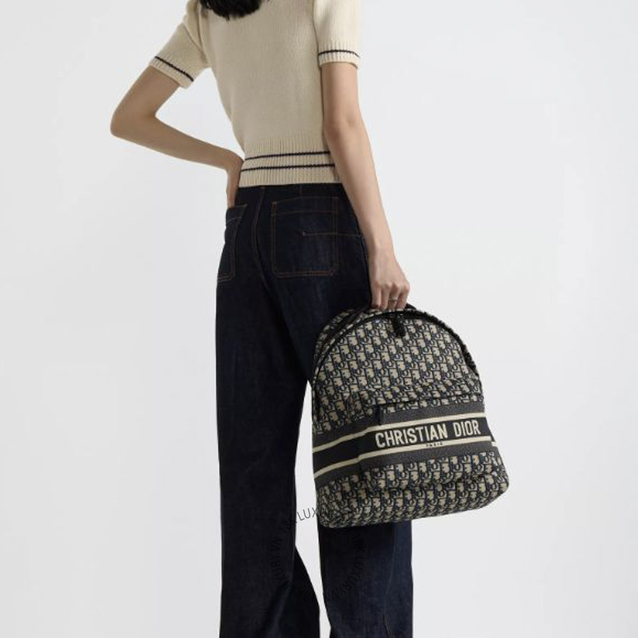 Balo DiorTravel Navy Oblique M6104STZQ_M928 AMXM259