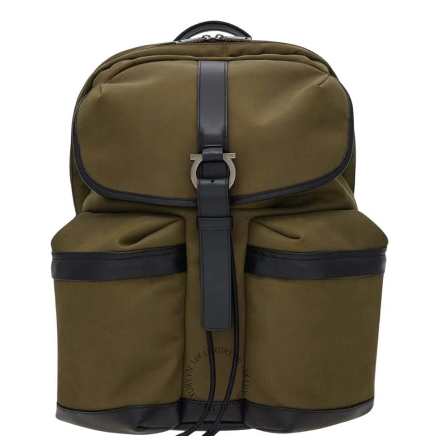 Balo Salvatore Ferragamo canvasolive green 241933795951 PUCH006