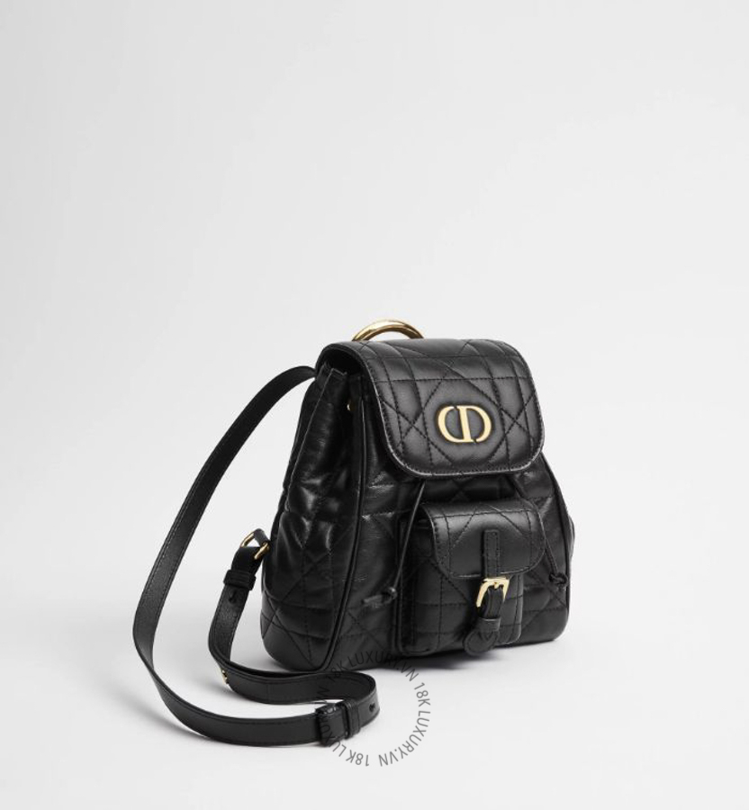 Balo Small Dior Caro Black Lambskin M6302UNOZ_M900 AMXM262