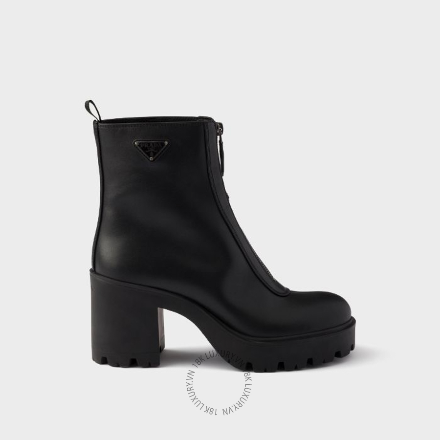 Boots cao gót Prada Stride leather ankle with zipper 1T620O_UZE_F0002_F_085 NGPR208