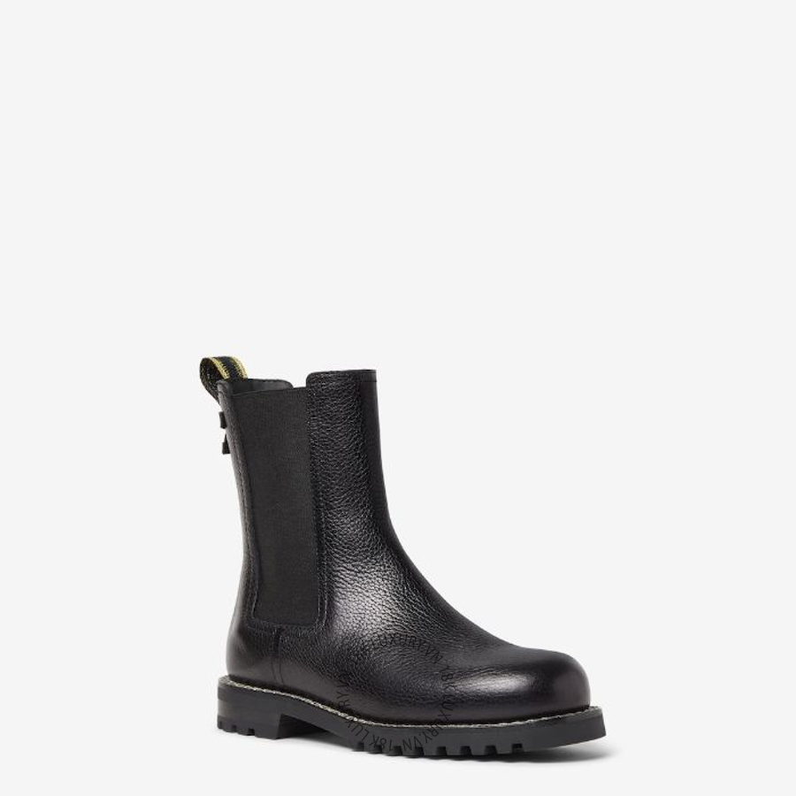 Boots Fendi Commando Black leather Chelsea 8T9105B183F0ABB NGFD069