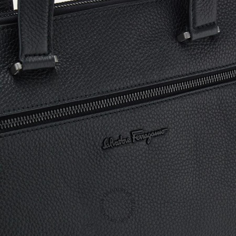 Cặp Salvatore Ferragamo briefcase đen da bê chính hãng 240133740811 PUCH069 20 Cặp Salvatore Ferragamo briefcase đen da bê chính hãng 240133740811 PUCH069