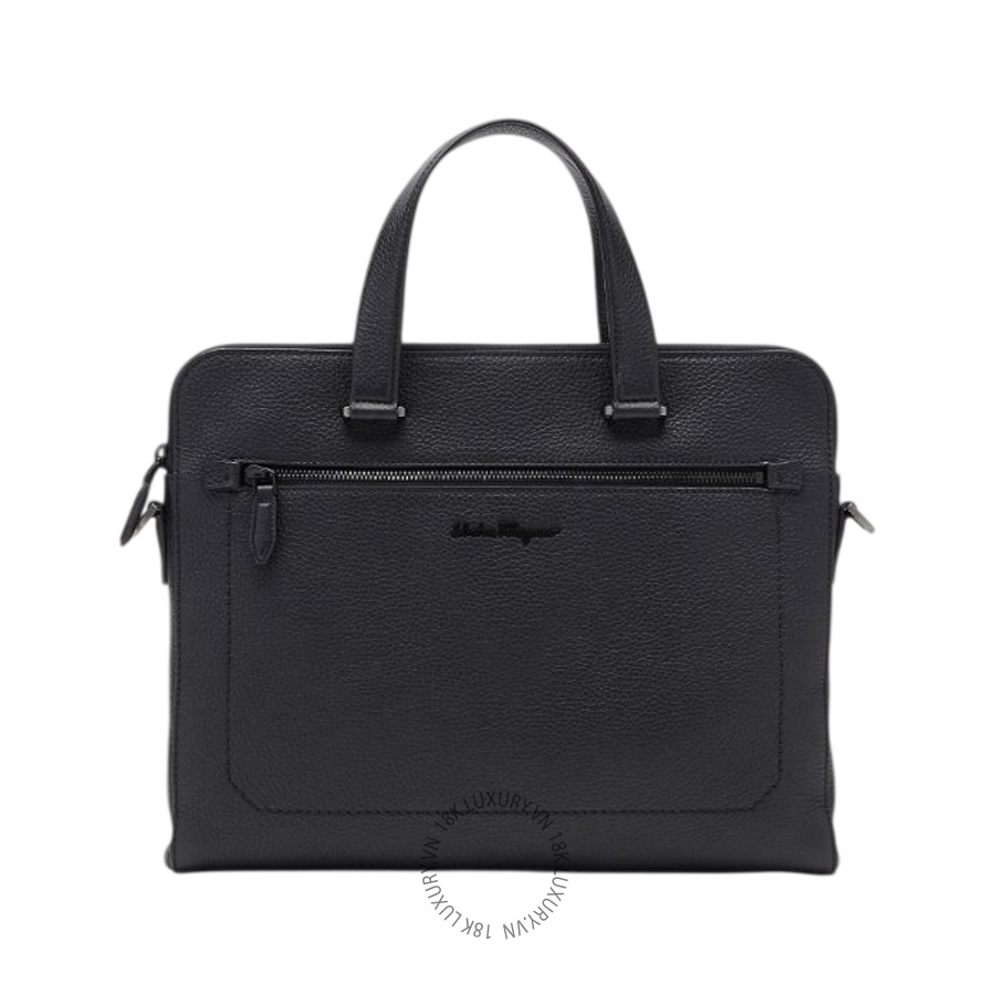 Cặp Salvatore Ferragamo briefcase đen da bê chính hãng 240133740811 PUCH069