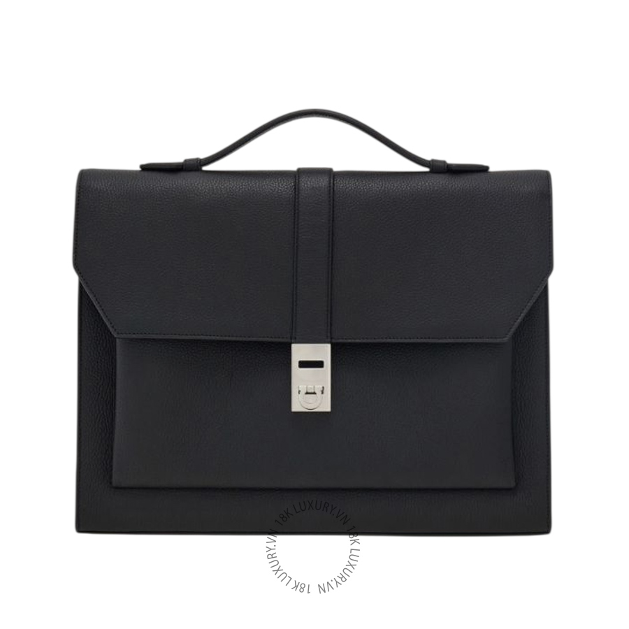 Cặp Salvatore Ferragamo hug buckle briefcase black 241851791022 PUCH033