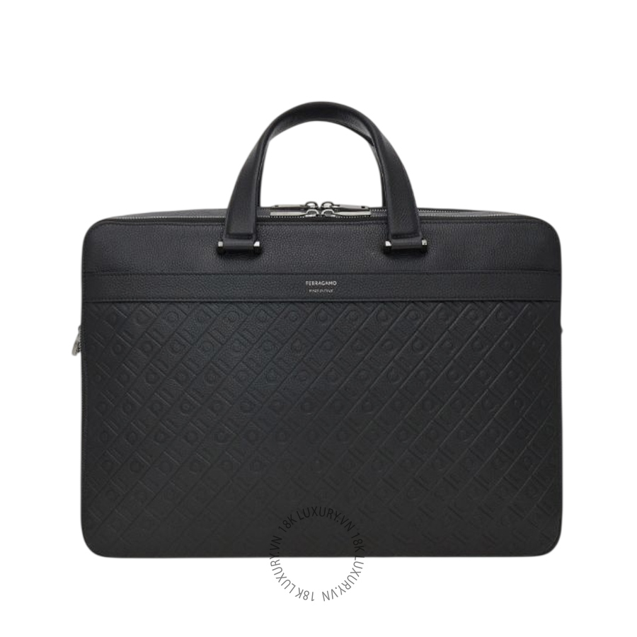 Cặp Salvatore Ferragamo monogram briefcase màu đen 241915793963 PUCH068