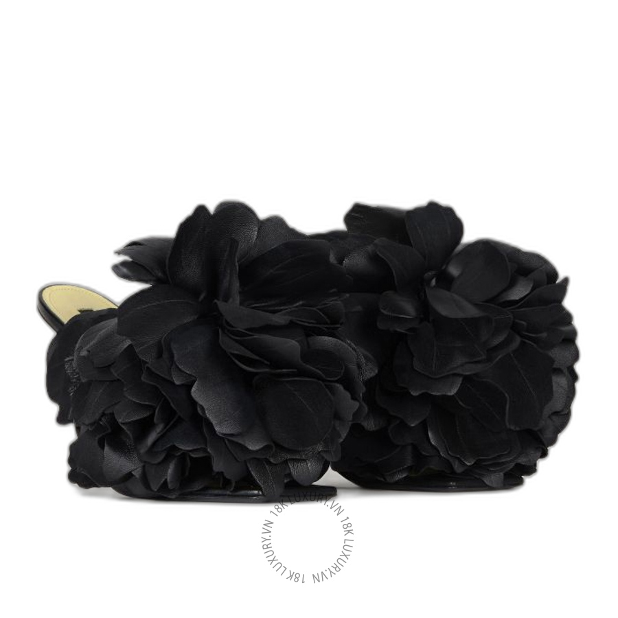 Dép Cao Gót Givenchy Boudoir heeled mules in leather with rose petals BE30BBE2H7-001 GGD58