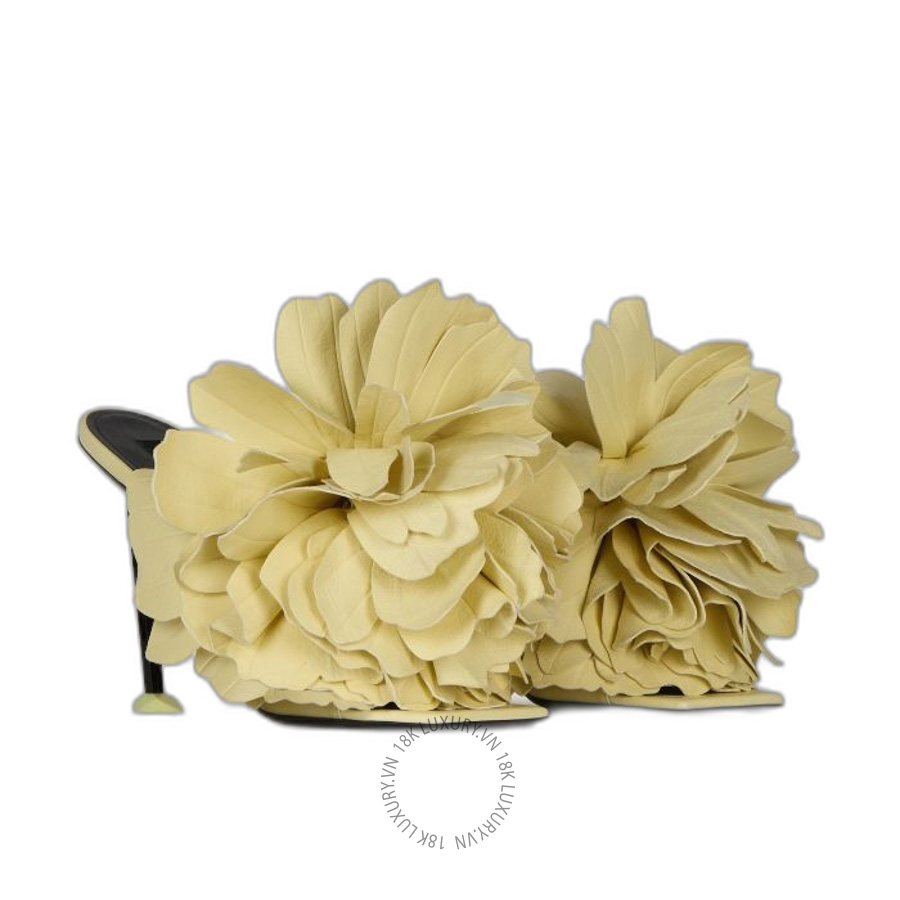 Dép Cao Gót Givenchy Boudoir heeled mules in leather with rose petals BE30BBE2H7-740 GGD59