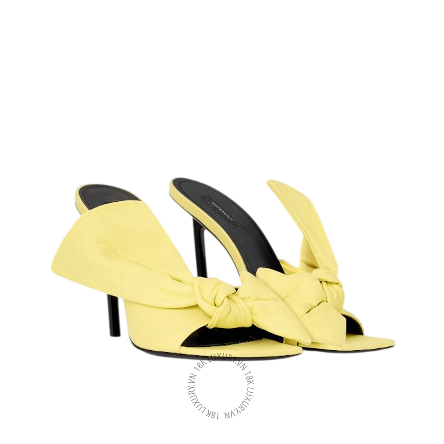 Dép Cao Gót Givenchy Boudoir heeled mules in nappa leather with bow BE30B7E2H6-700 GGD57