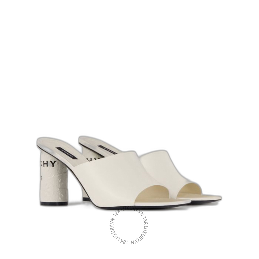 Dép Cao Gót Givenchy Tape heeled mules in leather BE30AFE0WG-105 GGD21