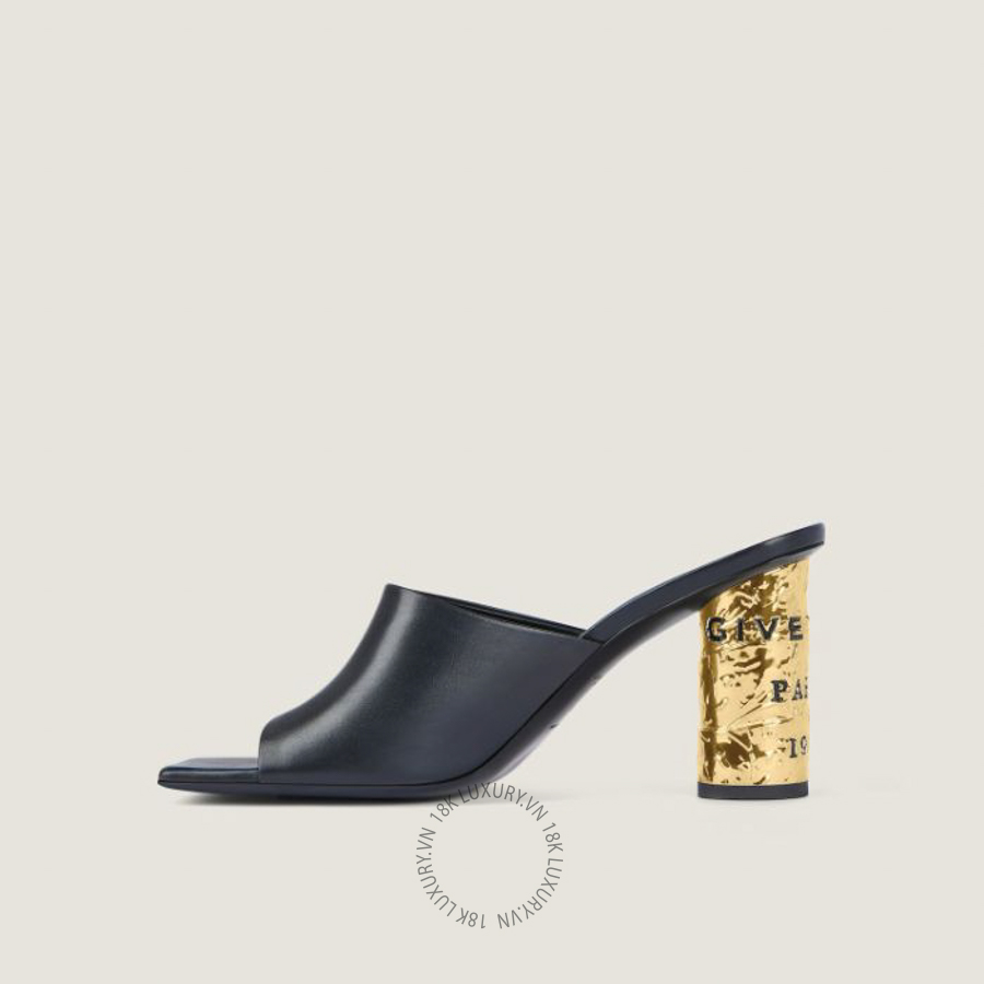 Dép Cao Gót Givenchy Tape heeled mules in leather BE30AFE1J7-001 GGD17