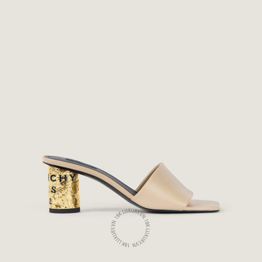 Dép Cao Gót Givenchy Tape heeled mules in leather BE30AGE1J7-250 GGD12