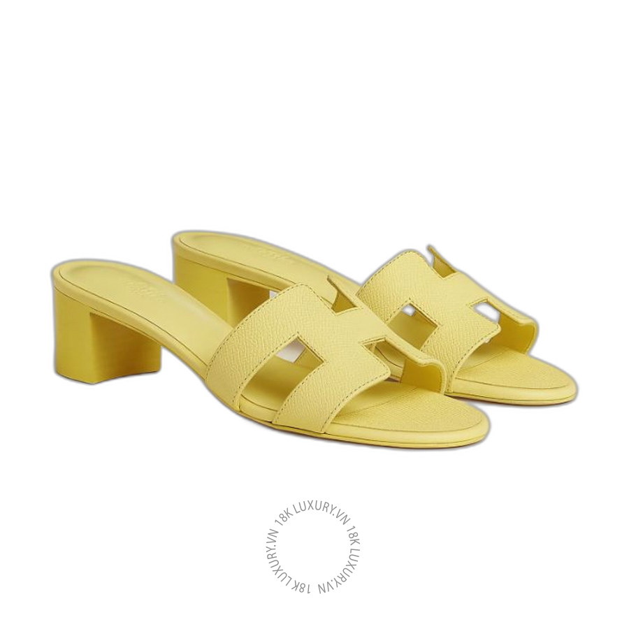 Dép Cao Gót Hermes Oasis sandal jaune d'orge H151215Z KP340 MHM394