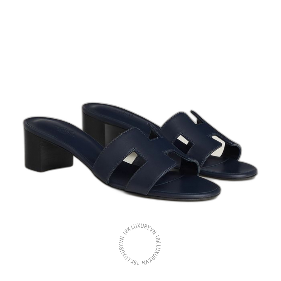 Dép Cao Gót Hermes Oasis sandal Marine H141146Z MHM391