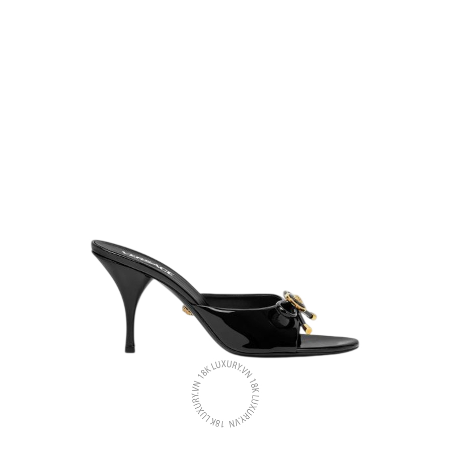 Dép Cao Gót Versace Opera Bow Patent Mules 85 mm 1018239-D2VE_1B00V VSC299