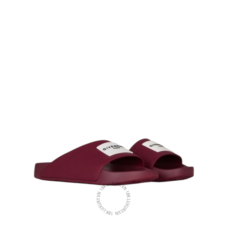 Dép Quai Ngang Givenchy Label Slide mules in rubber BE30AJE2GA-607 GGD01