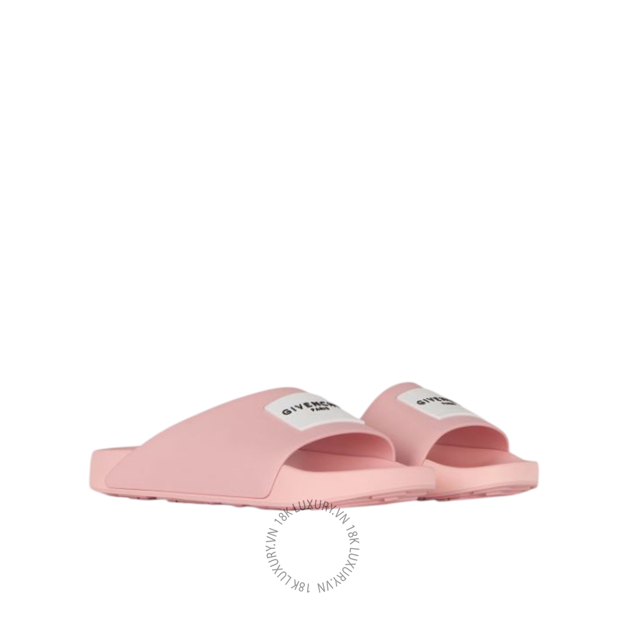 Dép Quai Ngang Givenchy Label Slide mules in rubber BE30AJE2GA-682 GGD02