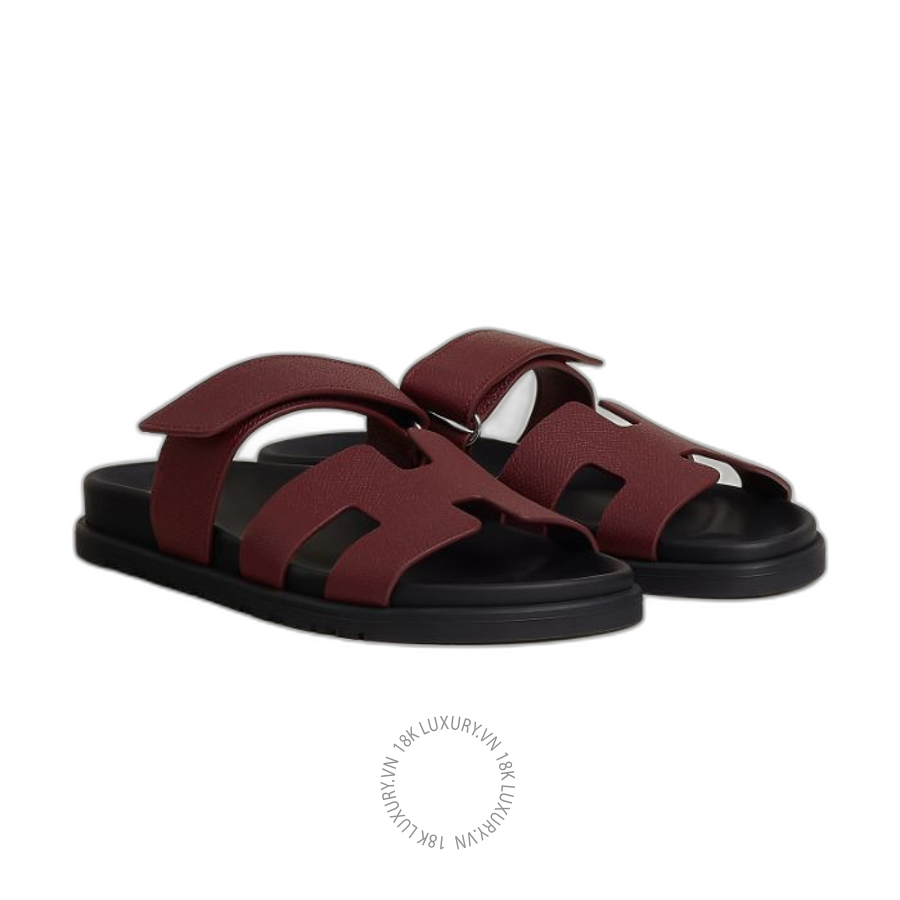 Dép Quai Ngang Hermes Chypre sandal Rouge H H231295Z L1355 MHM451