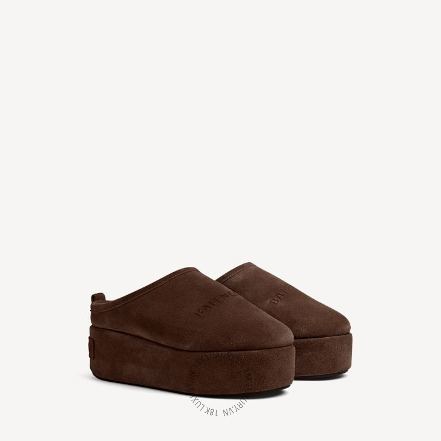 Dép Sục Balenciaga Women's Alaska Soft Platform Mule in Light Espresso 825258WBFC12929 BCA742